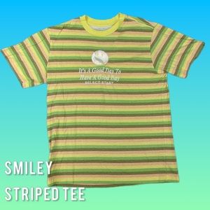 Select Start Smiley "It's A Good Day To Have A Great Day" Striped Men's Medium